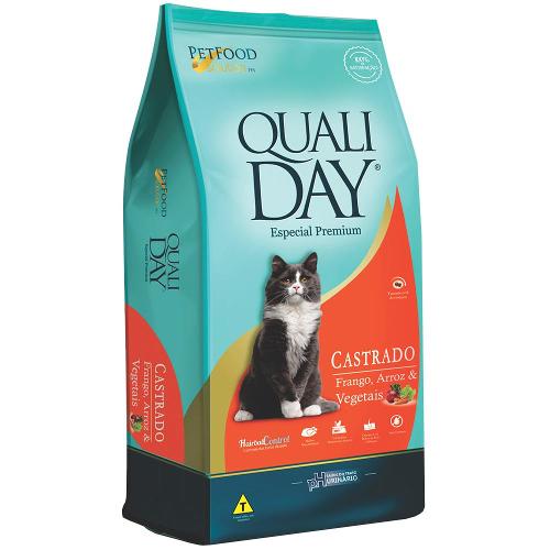 Ração Qualiday Especial Premium Cat Castrado Adulto Frango, Arroz e Vegetais - 1 Kg