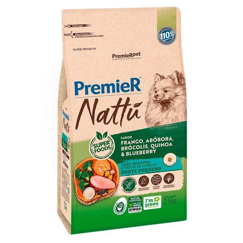 Ração Seca PremieR Pet Nattú Abóbora para Cães Adultos de Pequeno Porte - 2,5 Kg