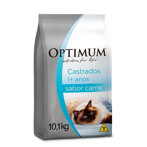Ração Optimum Carne Gatos Adultos Castrados - 10,1 Kg