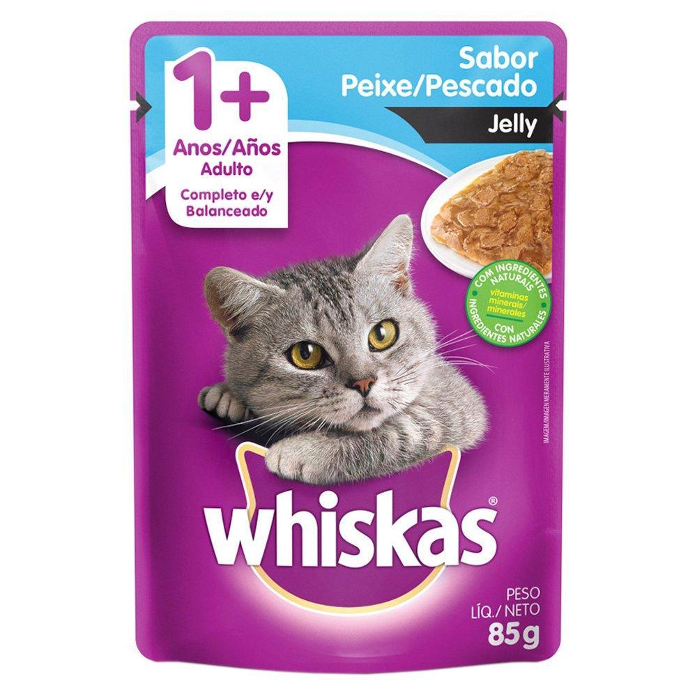 Ração Úmida Whiskas Sachê Peixe Jelly para Gatos Adultos - 85 g - 2