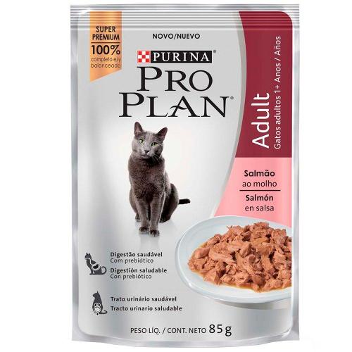 Ração Úmida Nestlé Purina Pro Plan Salmão ao Molho para Gatos Adultos - 85 g