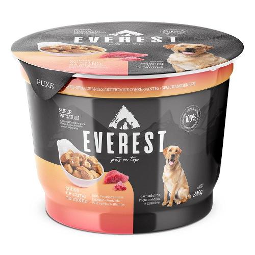 Ração Úmida Everest Cubos de Carne ao Molho para Cães Raças Médias e Grandes - 245 g