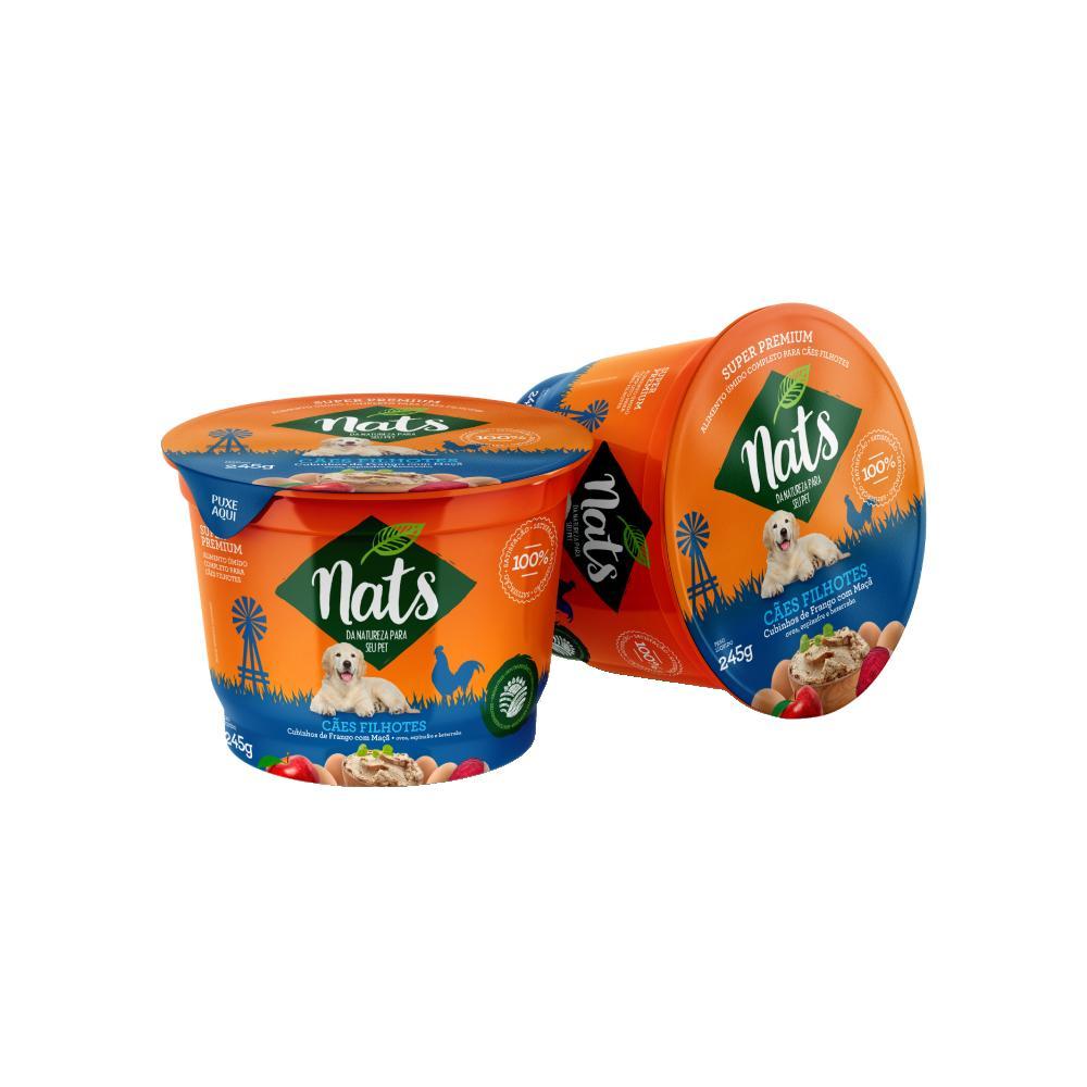 Ração Úmida Nats Cubinhos de Frango com Maçã para Cães Filhotes - 245 g - 2