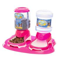 Kit Truqys Pets Automático Bandeja + Comedouro + Bebedouro - Rosa - 3