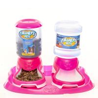 Kit Truqys Pets Automático Bandeja + Comedouro + Bebedouro - Rosa - 4