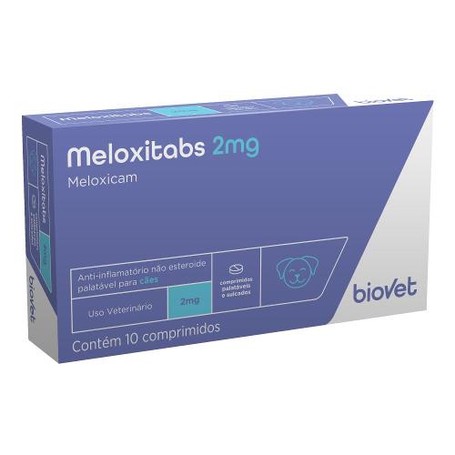 Anti-inflamatório Meloxitabs Biovet 2 mg - 10 Comprimidos
