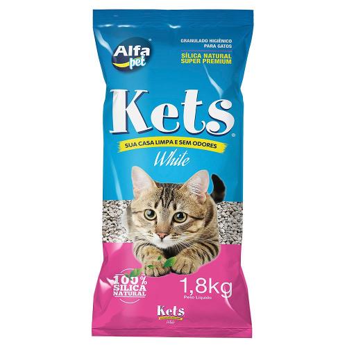 Granulado Higiênico Alfapet Kets Super Premium White para Gatos - 1,8 Kg