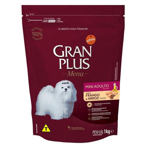 Ração GranPlus Frango e Arroz para Cães Adultos Mini e Pequenas - 1 Kg