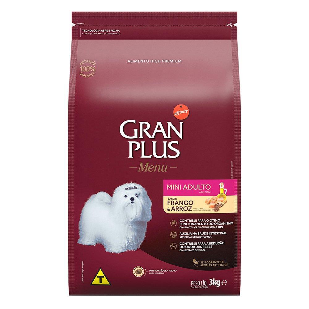 Ração GranPlus Frango e Arroz para Cães Adultos Mini - 3 Kg - 1