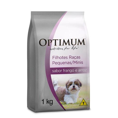 Ração Optimum Frango e Arroz para Cães Filhotes até 18 meses Raças Pequenas e Minis - 1 Kg