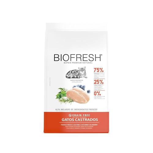 Ração Seca Biofresh Frango Fresco, Alecrim, Chá Verde e Blueberry para Gatos Castrados - 7,5 Kg