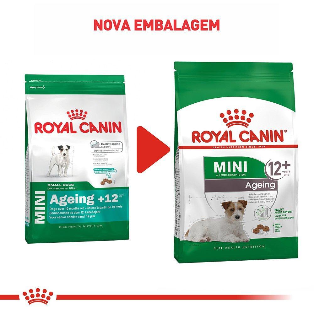 Ração Royal Canin Mini Ageing 12+ Cães Idosos de Raças Pequenas com 12 Anos ou mais - 2,5 Kg - 2