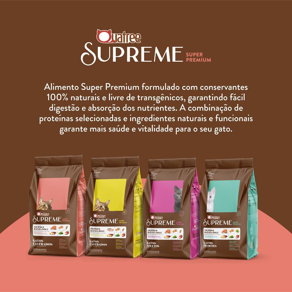 Ração Seca Quatree Supreme Salmão e Batata Doce para Gatos Castrados - 10,1 Kg - 7