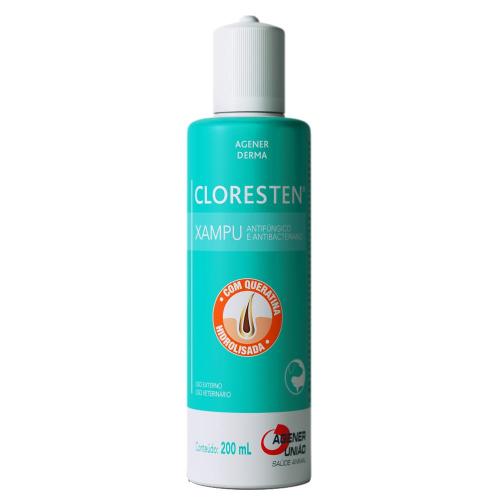 Shampoo Agener União Dr. Clean Cloresten Antifúngico e Antibacteriano para Cães e Gatos - 200 mL