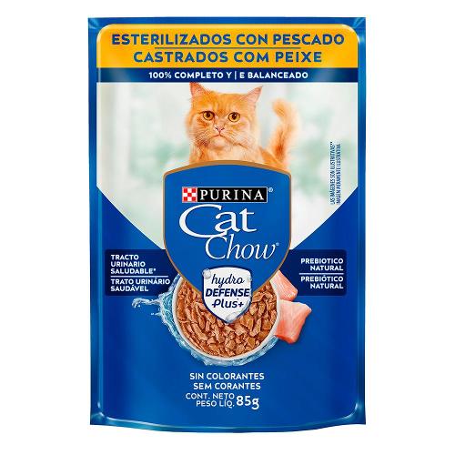 Ração Úmida Nestlé Purina Cat Chow Sachê Castrados Peixe ao Molho - 85 g