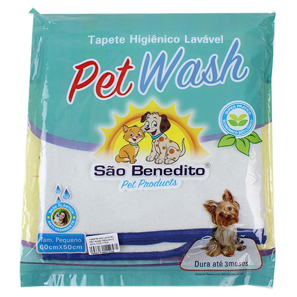 Tapete Higiênico Pet Wash São Benedito Pet Lavável Azul - Tam. P - 1
