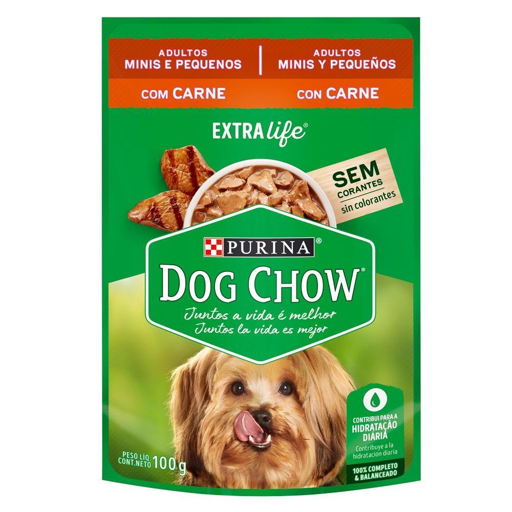 Ração Úmida Nestlé Purina Dog Chow Sachê Carne para Cães Adultos Raças Minis e Pequenas - 100 g - 1