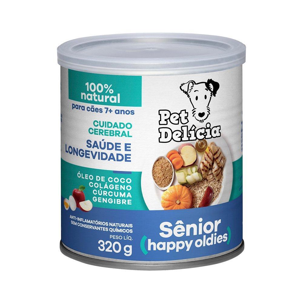 Ração Úmida Pet Delícia Natural Happy Oldies com Colágeno para Cães Sênior 7+ anos - 320 g - 1