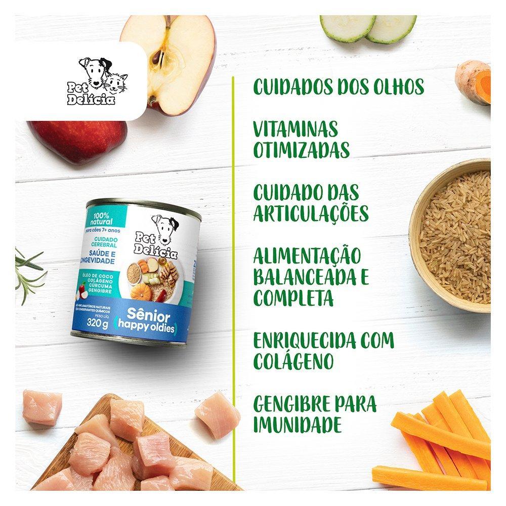 Ração Úmida Pet Delícia Natural Happy Oldies com Colágeno para Cães Sênior 7+ anos - 320 g - 5