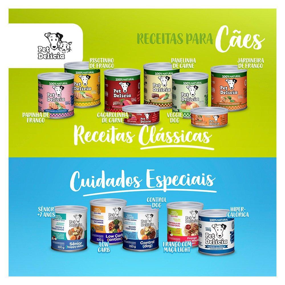 Ração Úmida Pet Delícia Natural Happy Oldies com Colágeno para Cães Sênior 7+ anos - 320 g - 6