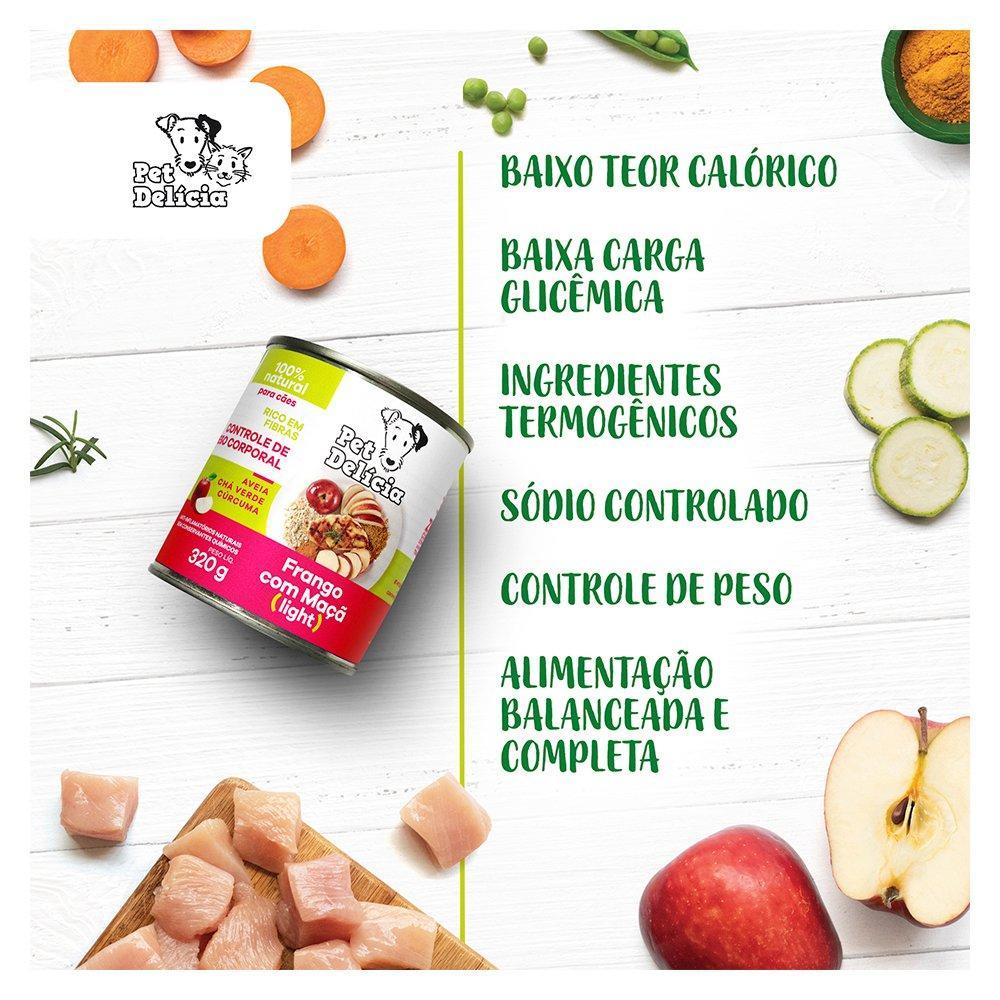 Ração Úmida Pet Delícia Natural Frango com Maçã Fit Light - 320 g - 5