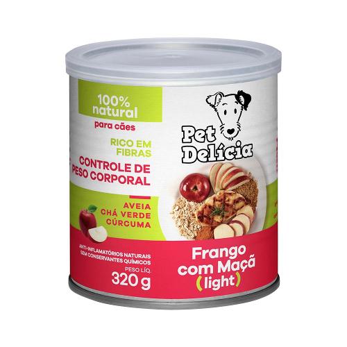 Ração Úmida Pet Delícia Natural Frango com Maçã Fit Light - 320 g