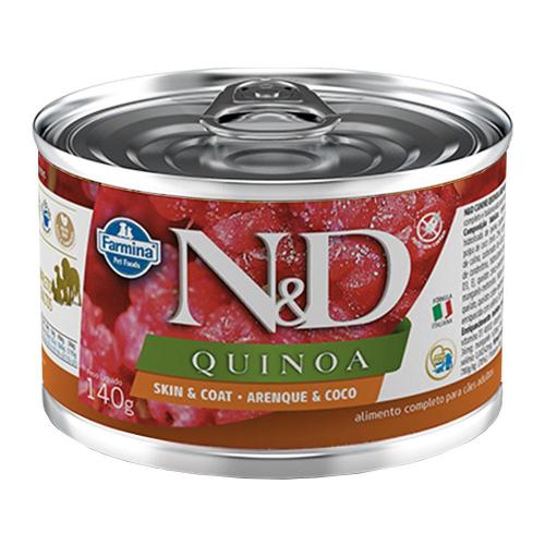 Ração Úmida Lata Farmina N&D Quinoa Skin & Coat Arenque & Coco para Cães Adultos - 140 g
