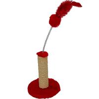 Brinquedo Arranhador São Pet Redondo em Pelúcia Vermelho - Tam. P - 1