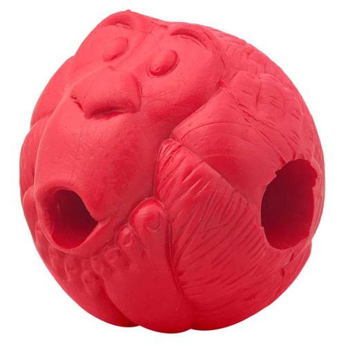 Bola Macaquinho Pet Games com Dispenser de Ração ou Petisco Vermelho - Tam. M