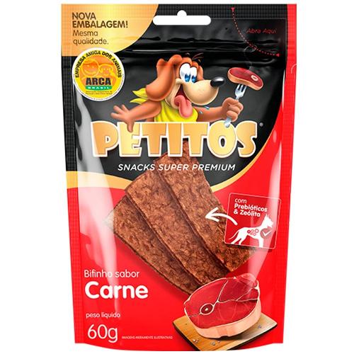 Bifinho Petitos para Cães Adultos Sabor Carne - 60g