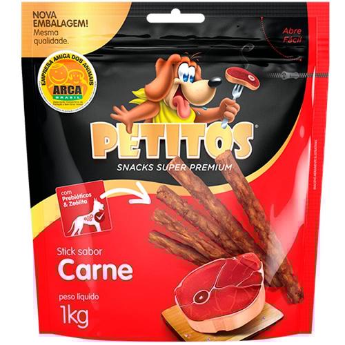 Palito Petitos para Cães Adultos Sabor Carne - 1Kg