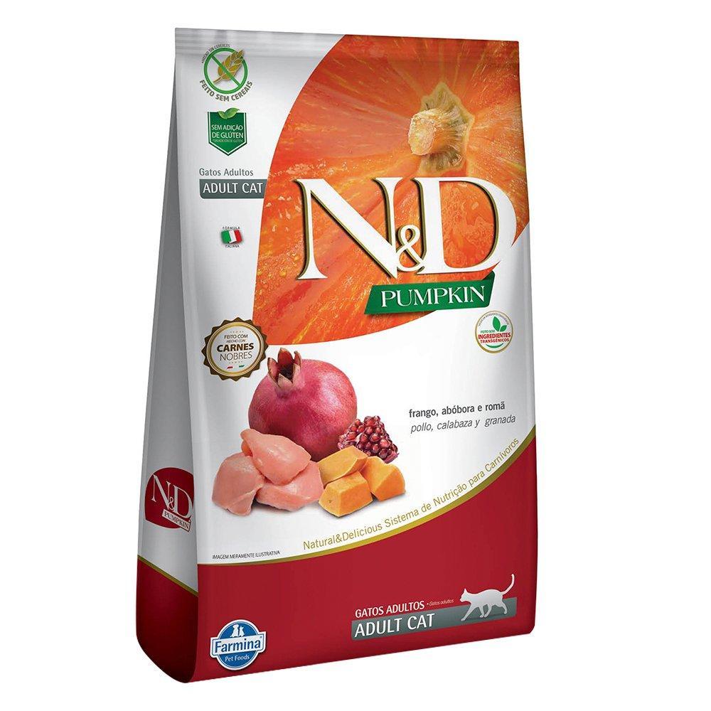 Ração Farmina N&D Pumpkin Frango, Abóbora e Romã para Gatos Adultos - 1,5 Kg - 1