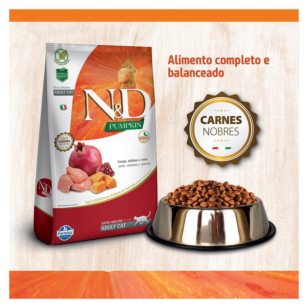 Ração Farmina N&D Pumpkin Frango, Abóbora e Romã para Gatos Adultos - 1,5 Kg - 3