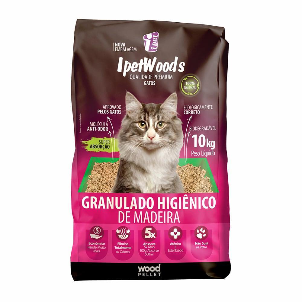 Granulado Ipet Woods de Madeira para Gatos - 10 Kg - 1
