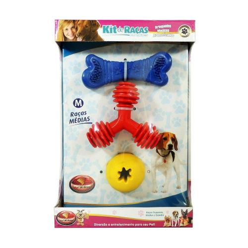 Kit de Brinquedos Furacão Pet para Raças Médias - Tam. Único