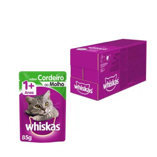 Kit Ração Úmida Whiskas Sachê Cordeiro ao Molho para Gatos Adultos - 20 Unidades