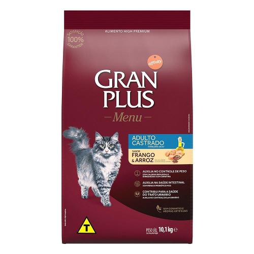 Ração GranPlus Frango e Arroz Gatos Castrados Adultos - 10,1 Kg