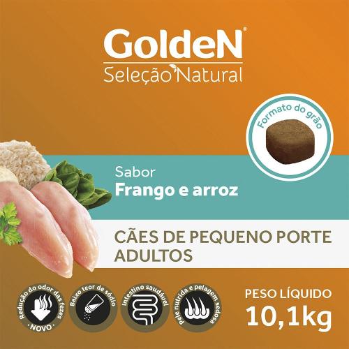 Ração Golden Seleção Natural Cães Adultos Mini Bits- 10,1 Kg