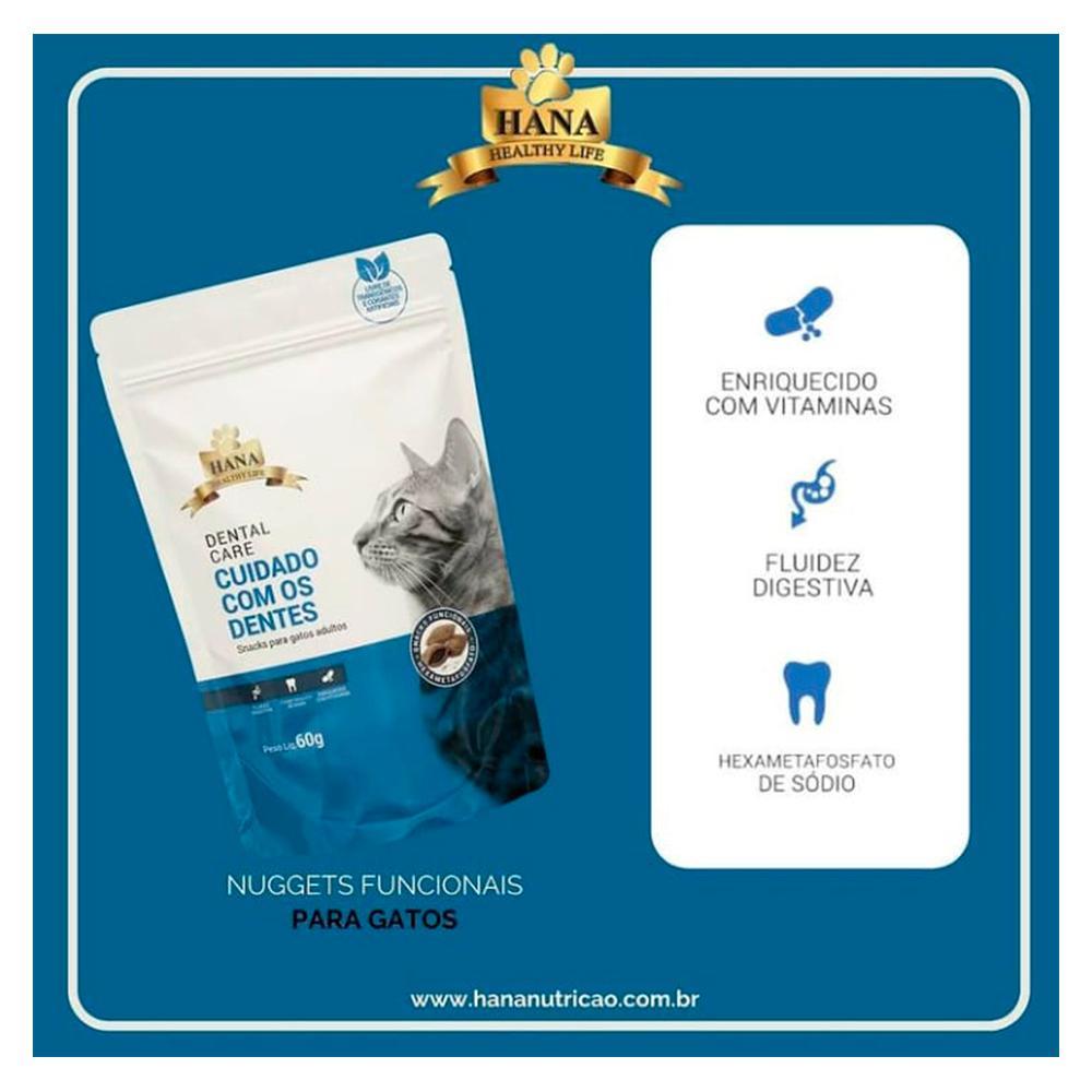Snack Hana Healthy Life para Gatos Adultos Sabor Fígado Cuidado com os Dentes - 60g - 4