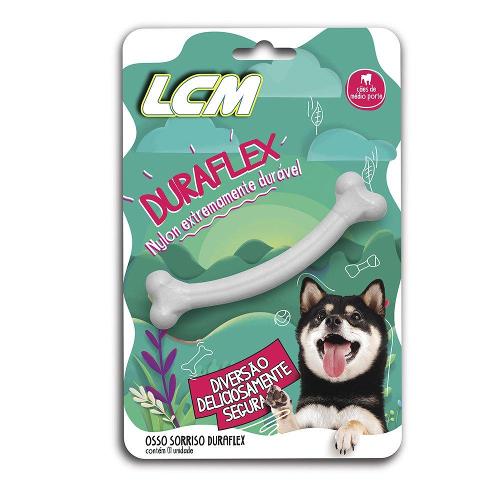 Brinquedo LCM Osso de Nylon Sorriso Duraflex Branco - Tam. Único