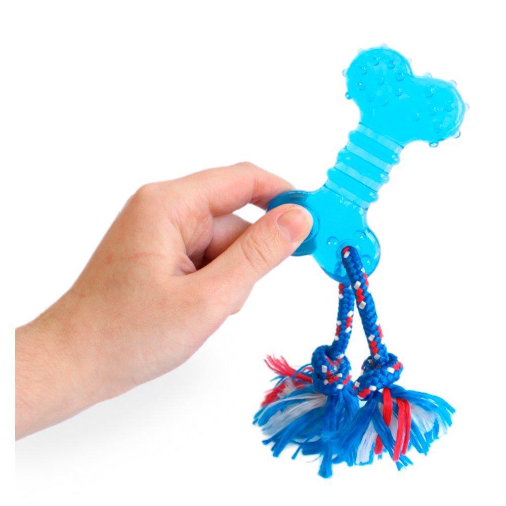 Brinquedo Odontopet Osso Dental Flat com Corda Azul para Cães - Tam. P - 5