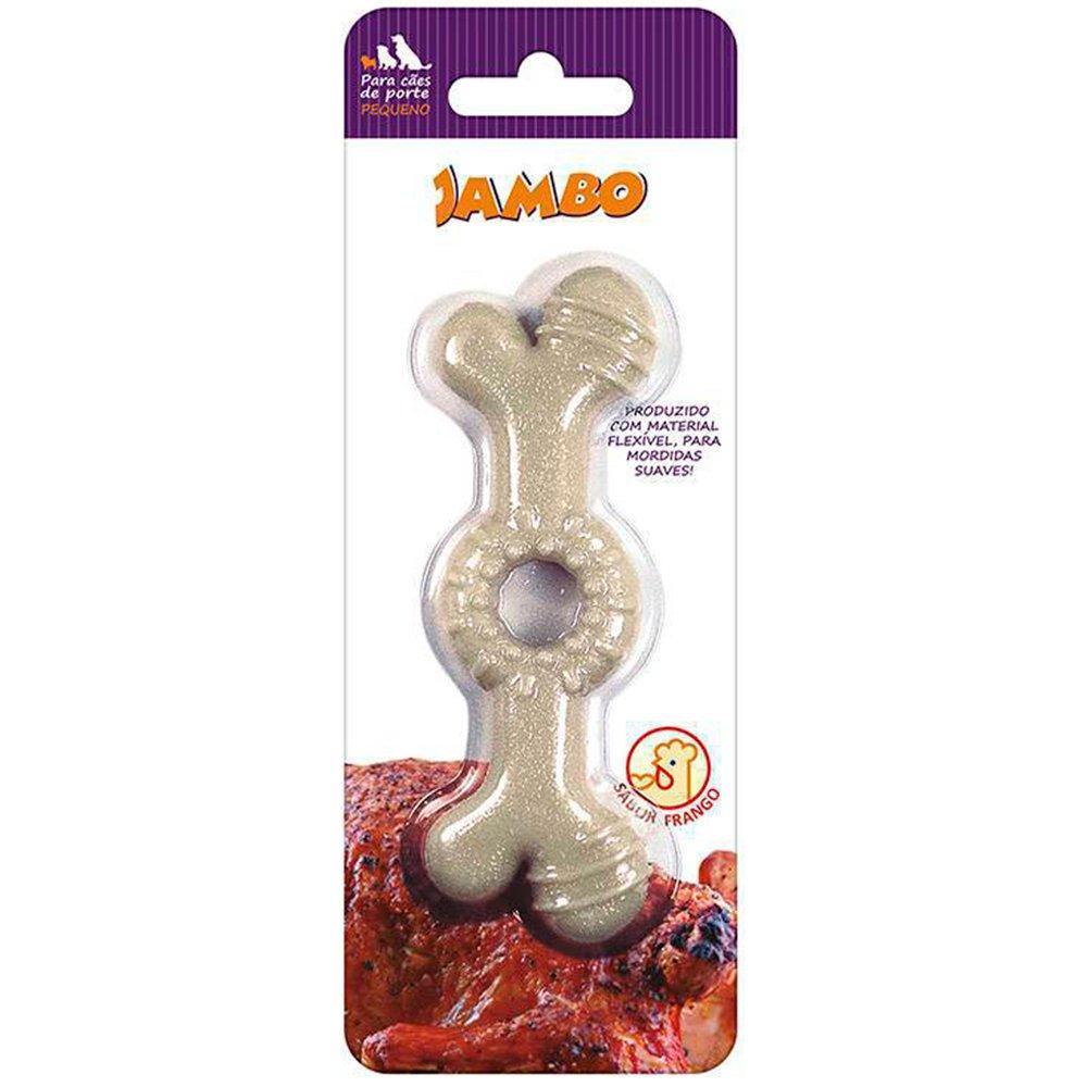 Brinquedo Osso Jambo Anelado Sabor Frango - Tam. P - 1