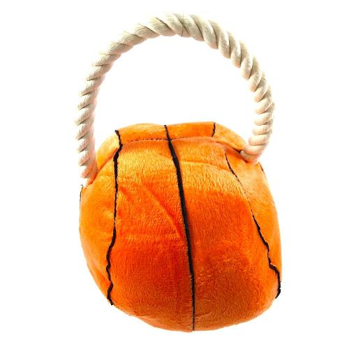 Brinquedo Pelúcia Bola Basquete com Puxador para Cães - Tam. Único