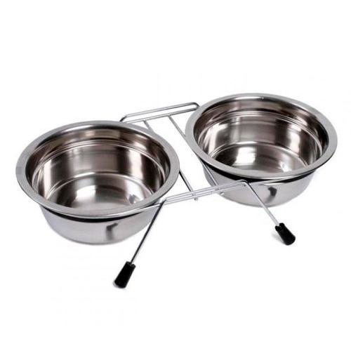 Comedouro e Bebedouro Meau Duplo Inox para Cães e Gatos - 236 mL