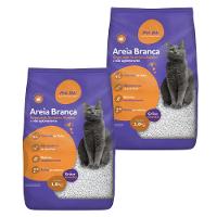 Kit Areia Sanitária Branca Me.Au Pet Grãos Minerais para Gatos 1,8 Kg - 3,6Kg (2 Unidades) - 1
