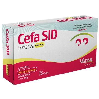 Antimicrobiano Vansil Cefa SID Cefadroxila para Cães e Gatos de 1 a 30 Kg - 660 mg