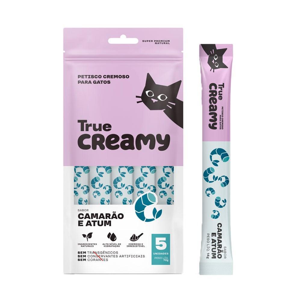 Petisco Cremoso True Creamy Sabor Camarão e Atum para Gatos - 5 Unidades - 1