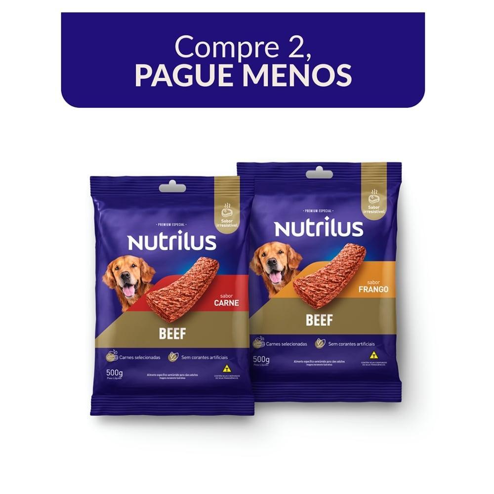 Kit Nutrilus Bifinho Sabor Carne e Frango para Cães Adultos - 1 Kg (2 Pacotes 500 g) - 1