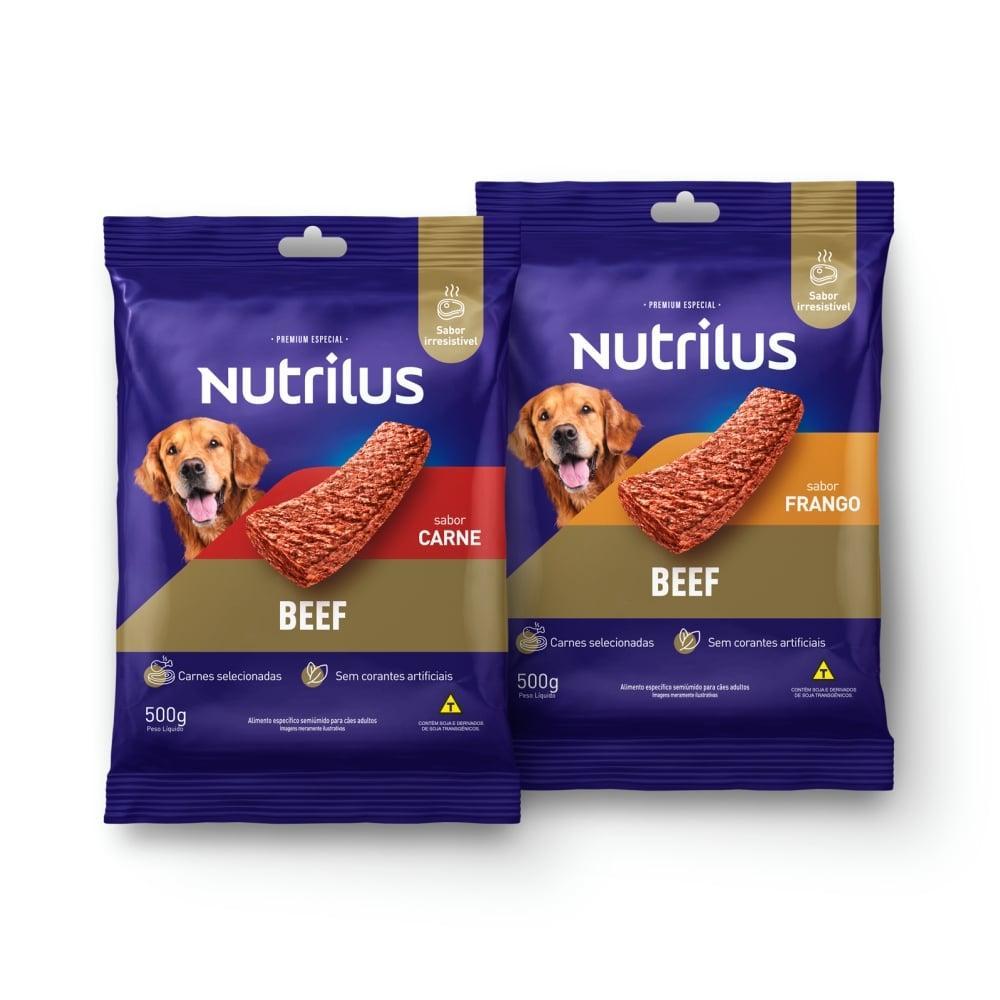 Kit Nutrilus Bifinho Sabor Carne e Frango para Cães Adultos - 1 Kg (2 Pacotes 500 g) - 2