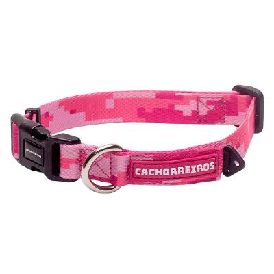 Coleira Camuflada Rosa para Cães - Tam. P